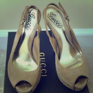 Gucci Kid Scamosciato Heels (size 35.5)